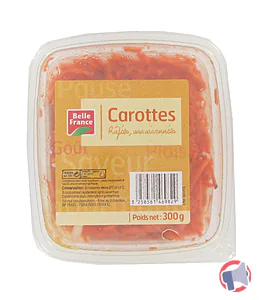 Rappel produit Carottes râpées, assaisonnées Belle France 300 g Belle France