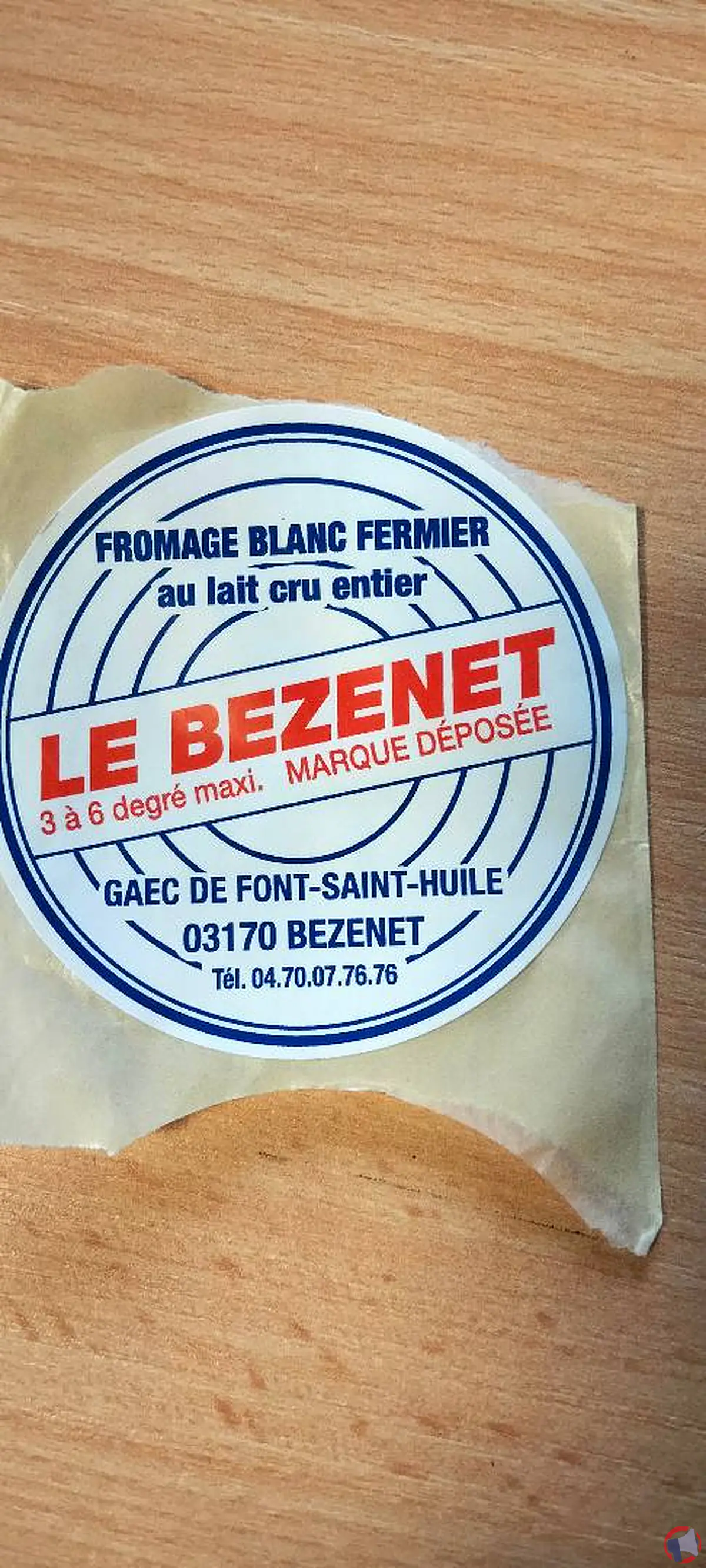 Rappel de fromage blanc fermier au lait cru entier de la marque Le Bezenet pour suspicion de salmonelles