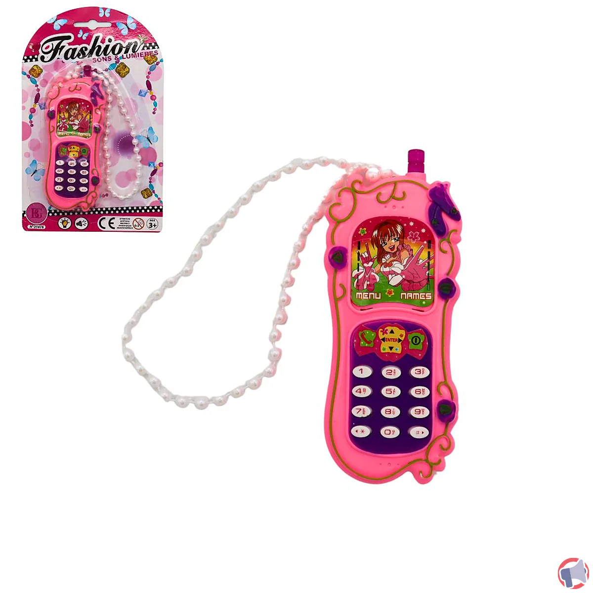 Rappel de produit : Téléphone 13 cm son/lumière perles 'Fashion sons et lumières' de B&G International