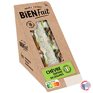 Rappel produit Sandwich Bien Fait Chèvre et Tartare de Légumes Bien fait