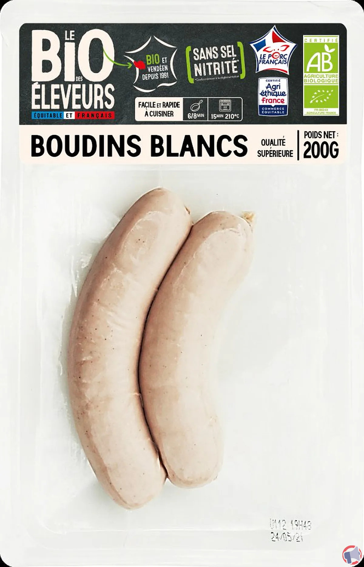 Rappel bio éleveurs : boudins blancs nature retirés du marché