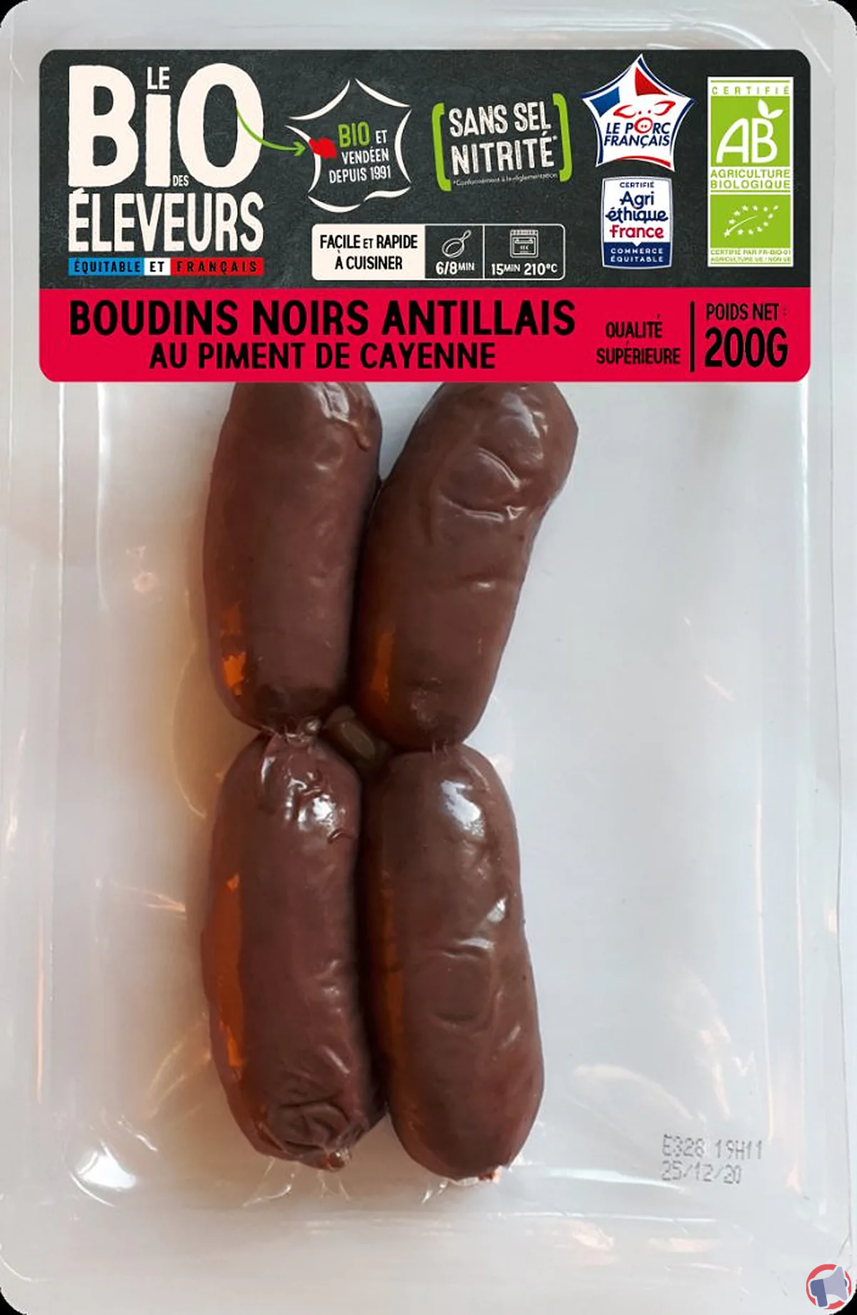 Rappel produit : bio éleveurs boudins noirs antillais