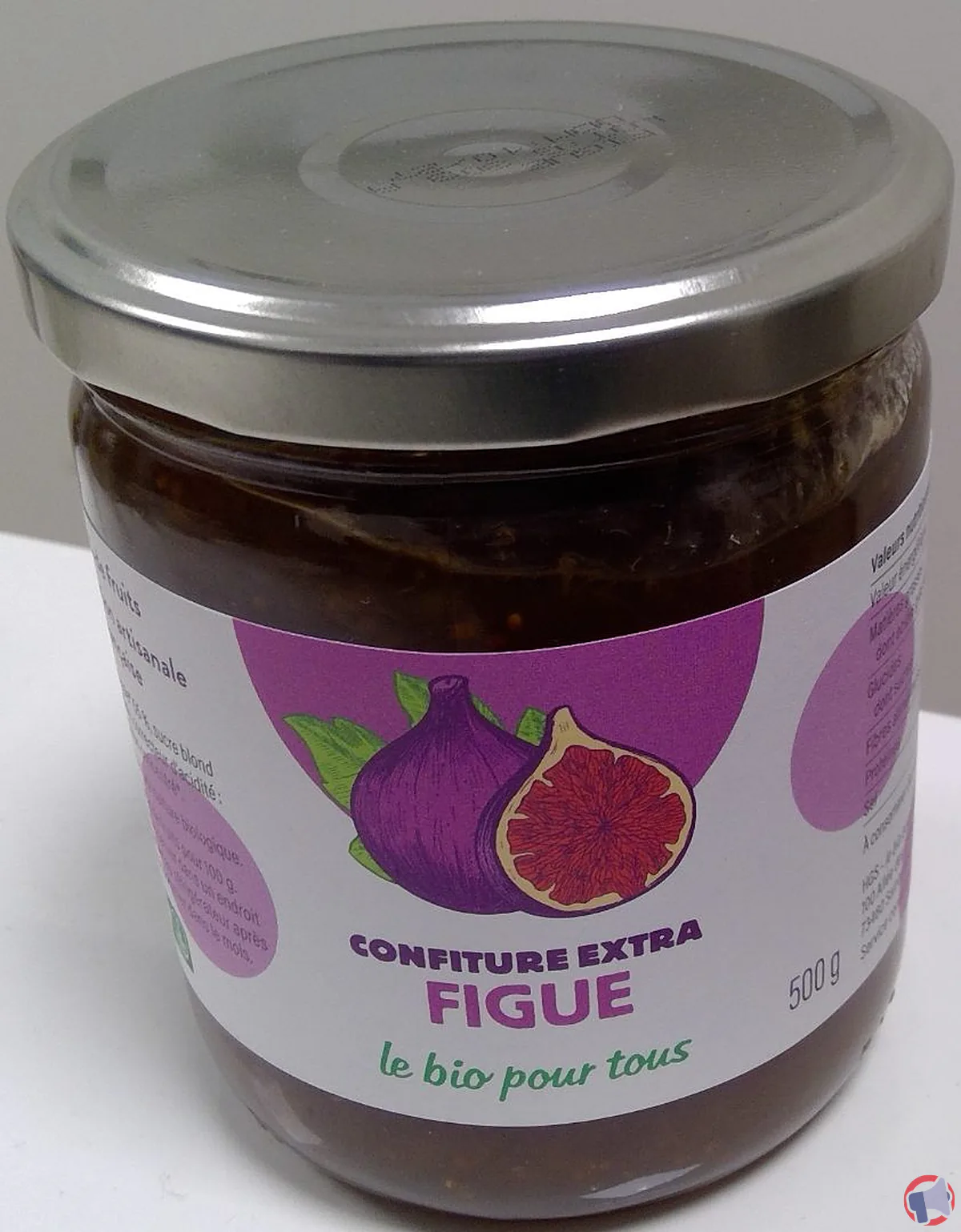 Rappel de produit : confiture extra figue de la marque Bio Pour Tous