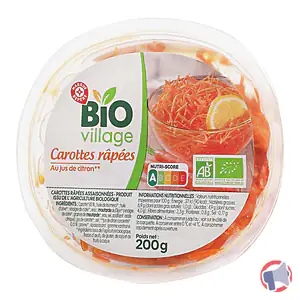 Rappel produit CAROTTES RAPEES BIO 200G et 400G BIO VILLAGE