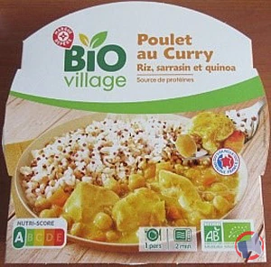 Rappel produit POULET CURRY RIZ QUINOA BIO 300G BIO VILLAGE