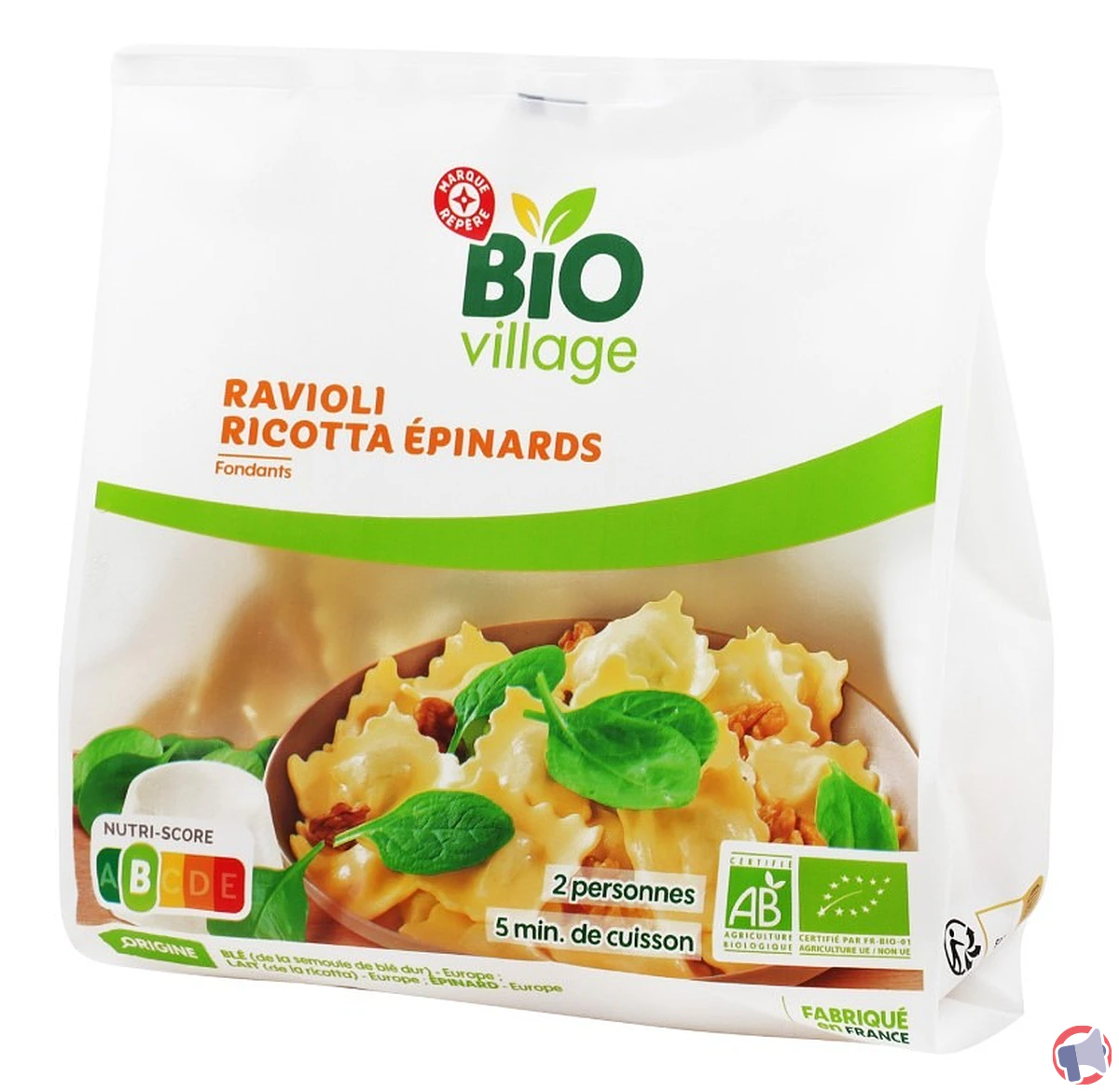 Rappel officiel : bio village ravioli ricotta épinard bio 250g – mise en garde