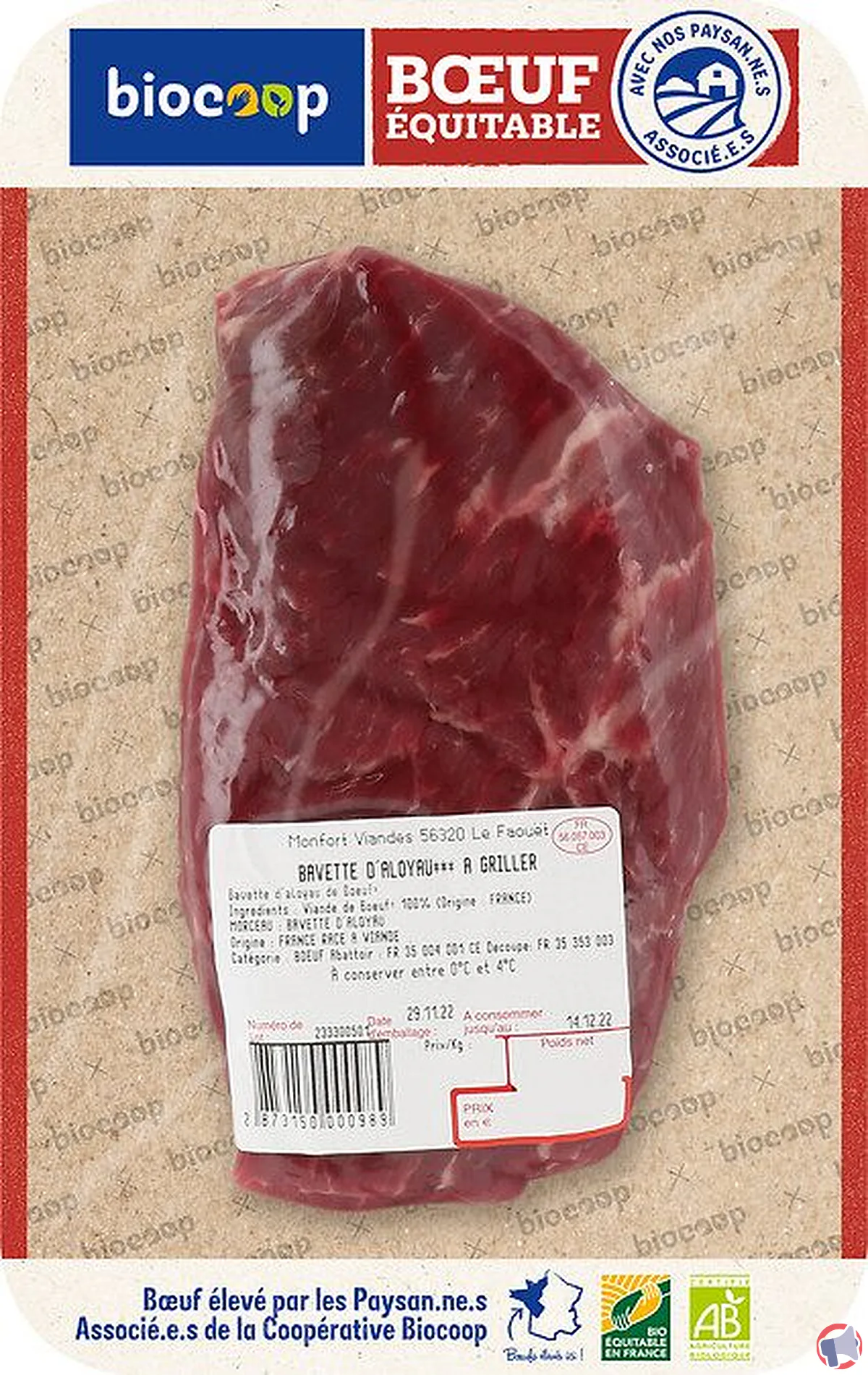Rappel produit : bavette aloyau biocoop – mise en garde pour les consommateurs