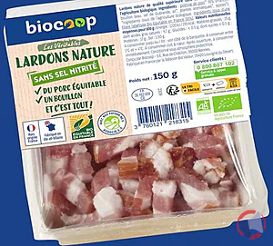 Rappel produit Lardons nature 150g BIOCOOP