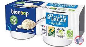 Rappel produit Riz au lait de brebis 2x120g Biocoop