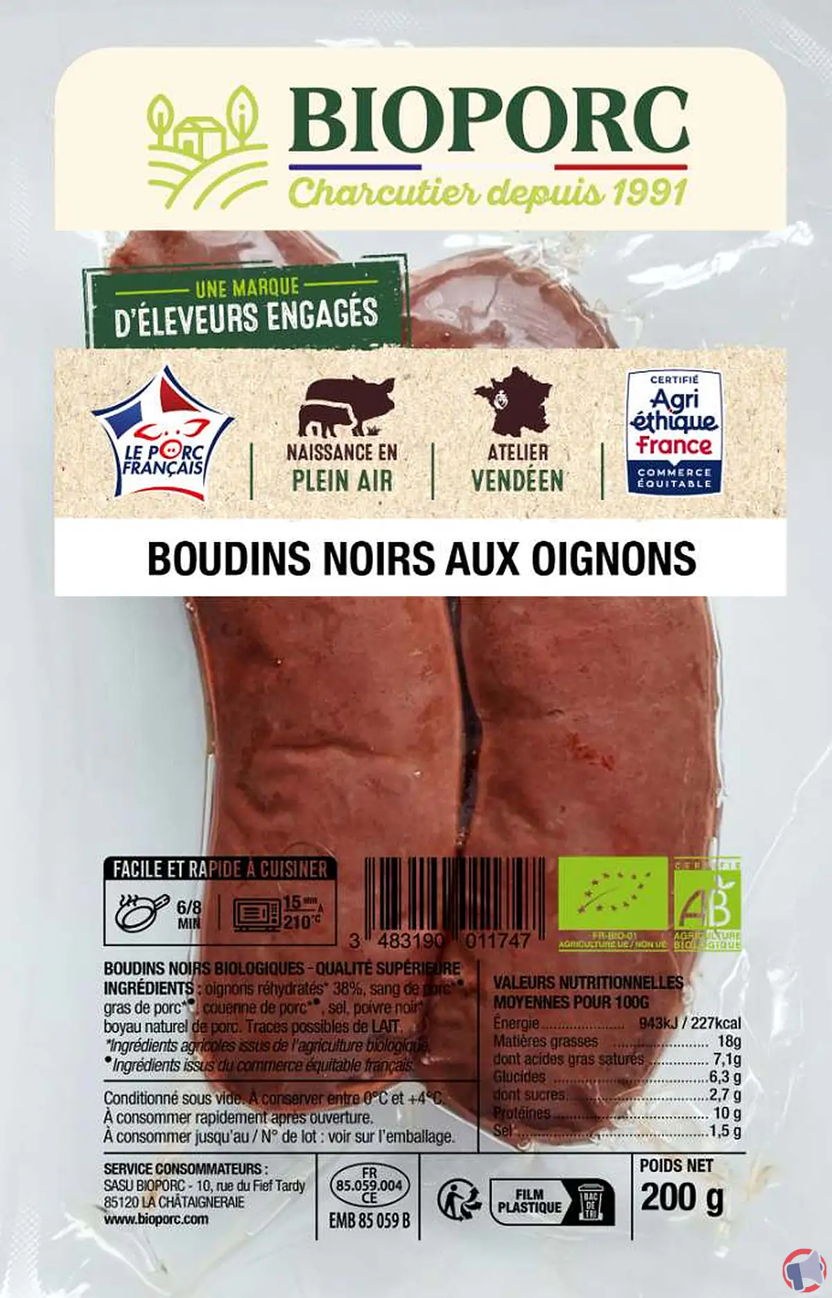 Rappel produit : bioporc boudins noirs oignons – alerte sanitaire