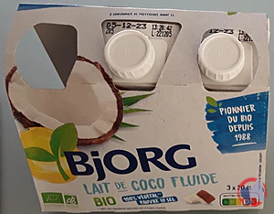 Rappel produit Lait de coco fluide 3x20cl BJORG