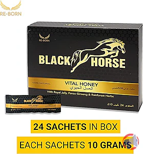 Rappel produit Miel aphrodisiaque "black horse vital honey" en stick de 10gr BLACK HORSE
