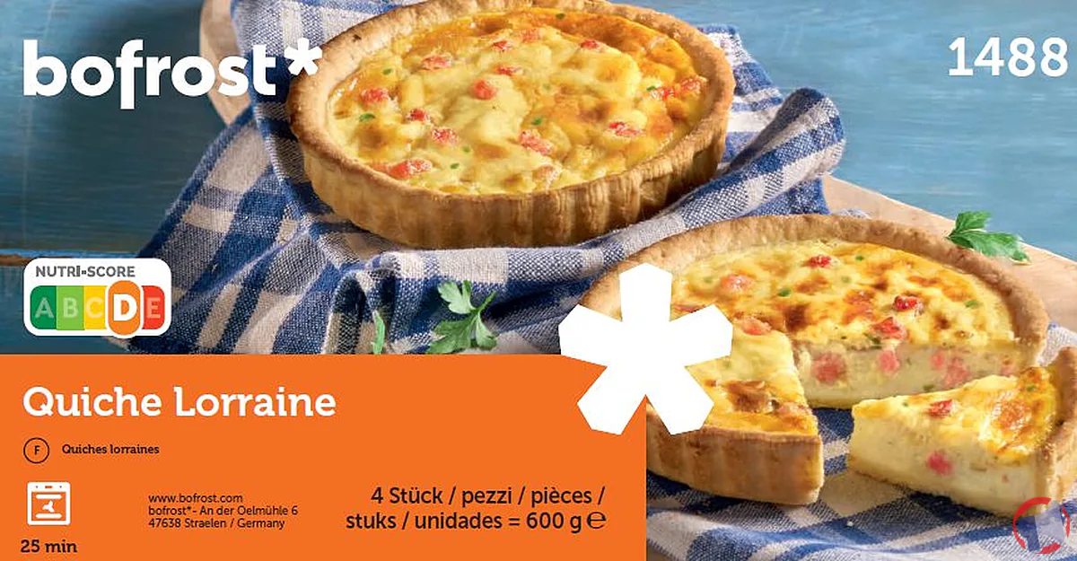 Rappel de produit : Quiches lorraines de la marque bofrost*