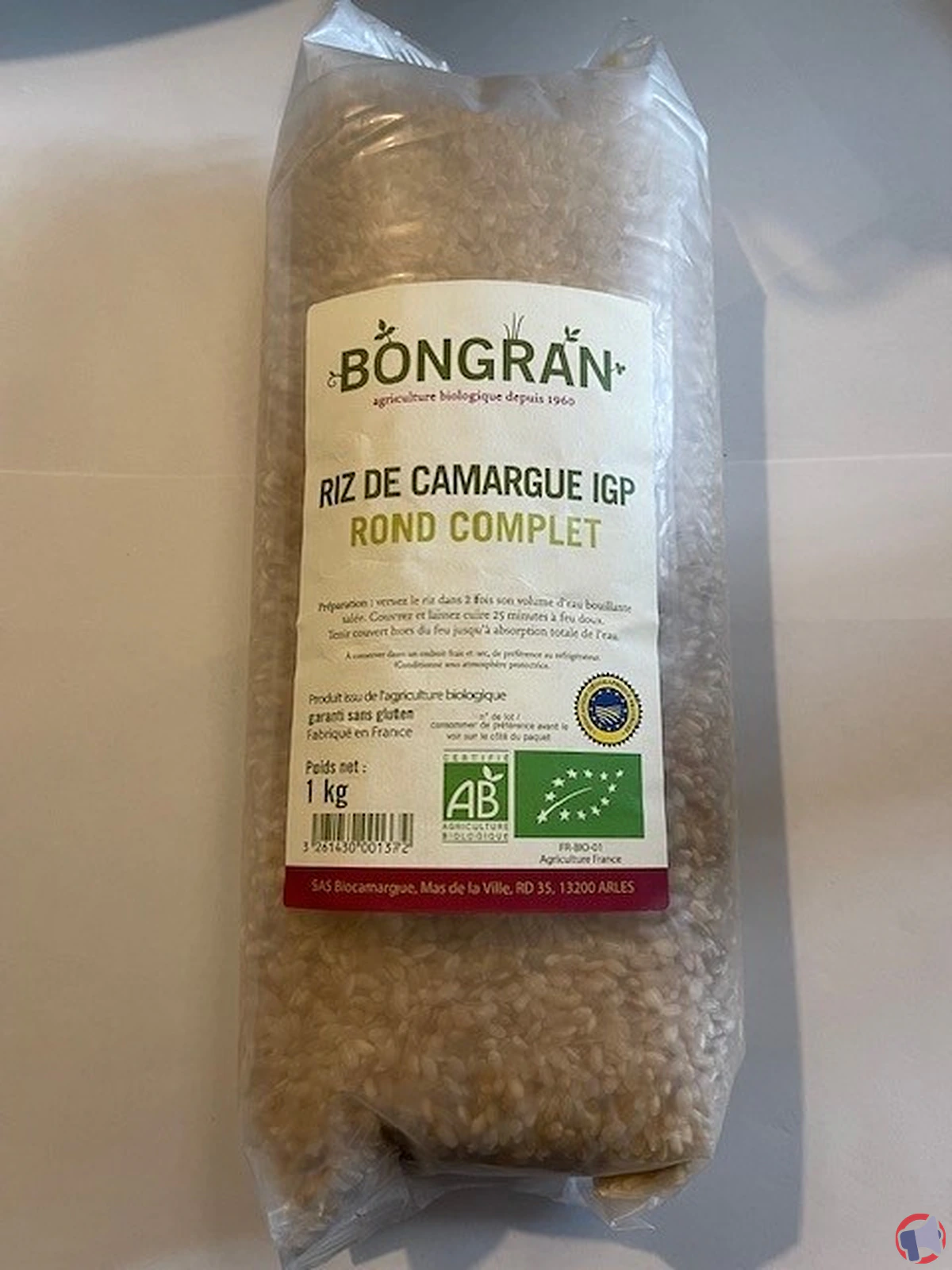 Rappel produit : riz de Camargue IGP rond complet bio de la marque Bongran