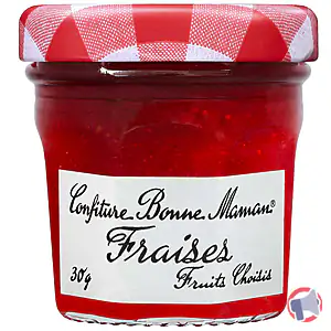 Rappel produit CONFITURES de fraises en mini pots verre de 30 g BONNE MAMAN