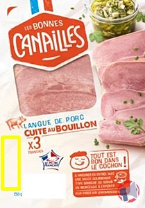 Rappel produit Langue de porc Cuite gelée 3 tranches 150g Les Bonnes Canailles