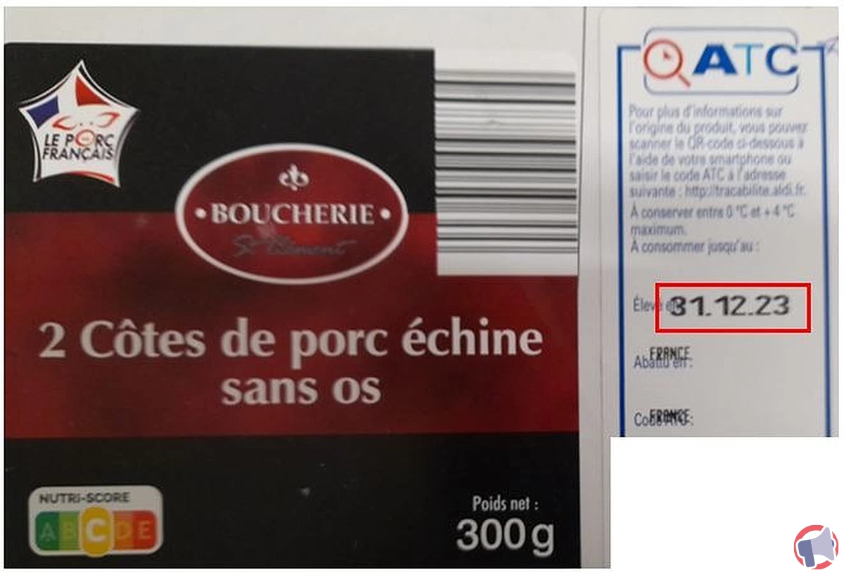 Rappel de produit : 2 côtes de porc échine sans os 300g de la marque Boucherie St Clément