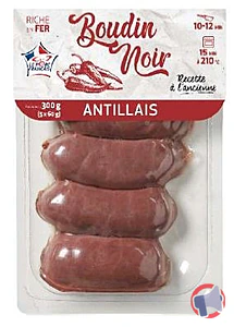Rappel produit Boudin noir antillais recette à l'ancienne 5x60g