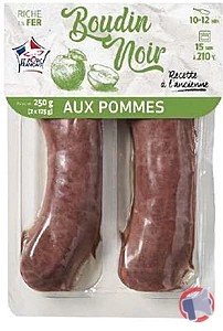 Rappel produit Boudin noir aux pommes recette à l'ancienne 2x125g