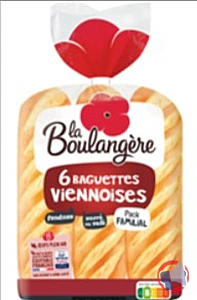Rappel produit 6 Baguettes viennoises La Boulangère
