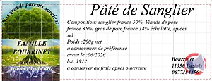 Rappel produit Patés bourrinet