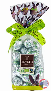 Rappel produit Petits œufs fourrés praliné chocolat noir bio Bovetti Chocolats