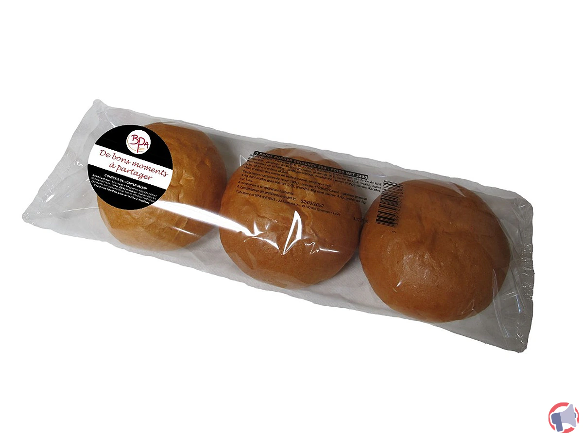 Rappel de produit : pain burger brioché 80g de la marque BPA