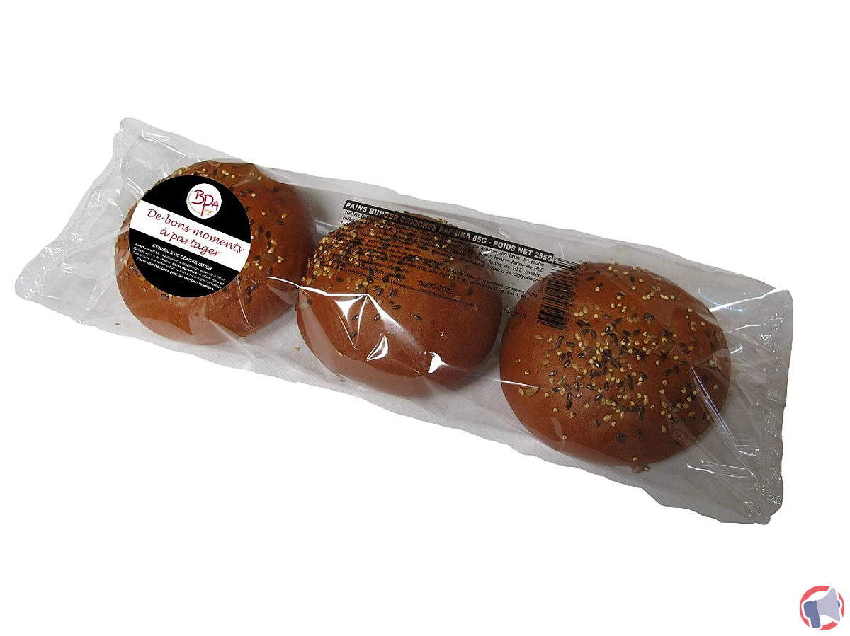 Rappel produit : pain burger paprika graines 85g de la marque BPA