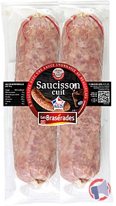 Rappel produit SAUCISSON CUIT SOUS VIDE X2 LES BRASERADES