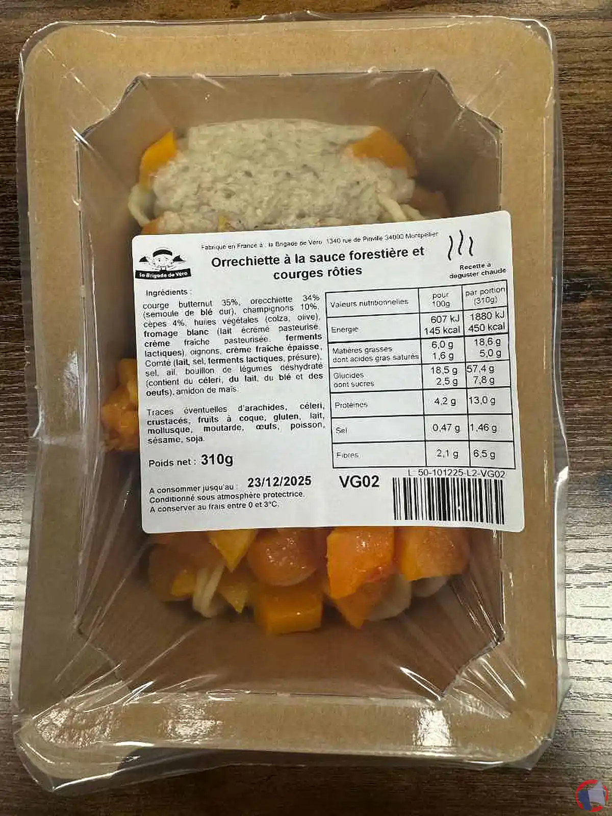 Brigade Vero Orrechiette sauce forestier : rappel produit alimentaire