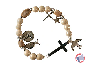 Rappel produit Bracelet élastique 8mm en Céramique - Avec médaille 15mm Saint Michel BTCML