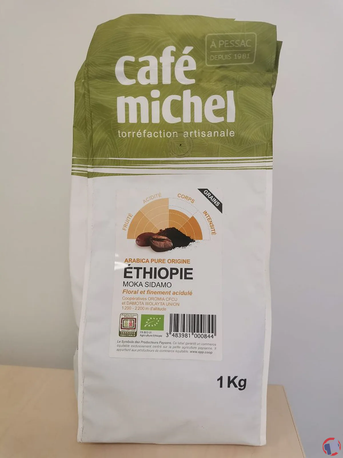 Rappel de produit : Arabica Pure Origine Ethiopie Moka Sidamo Grains 1KG de la marque Café Michel