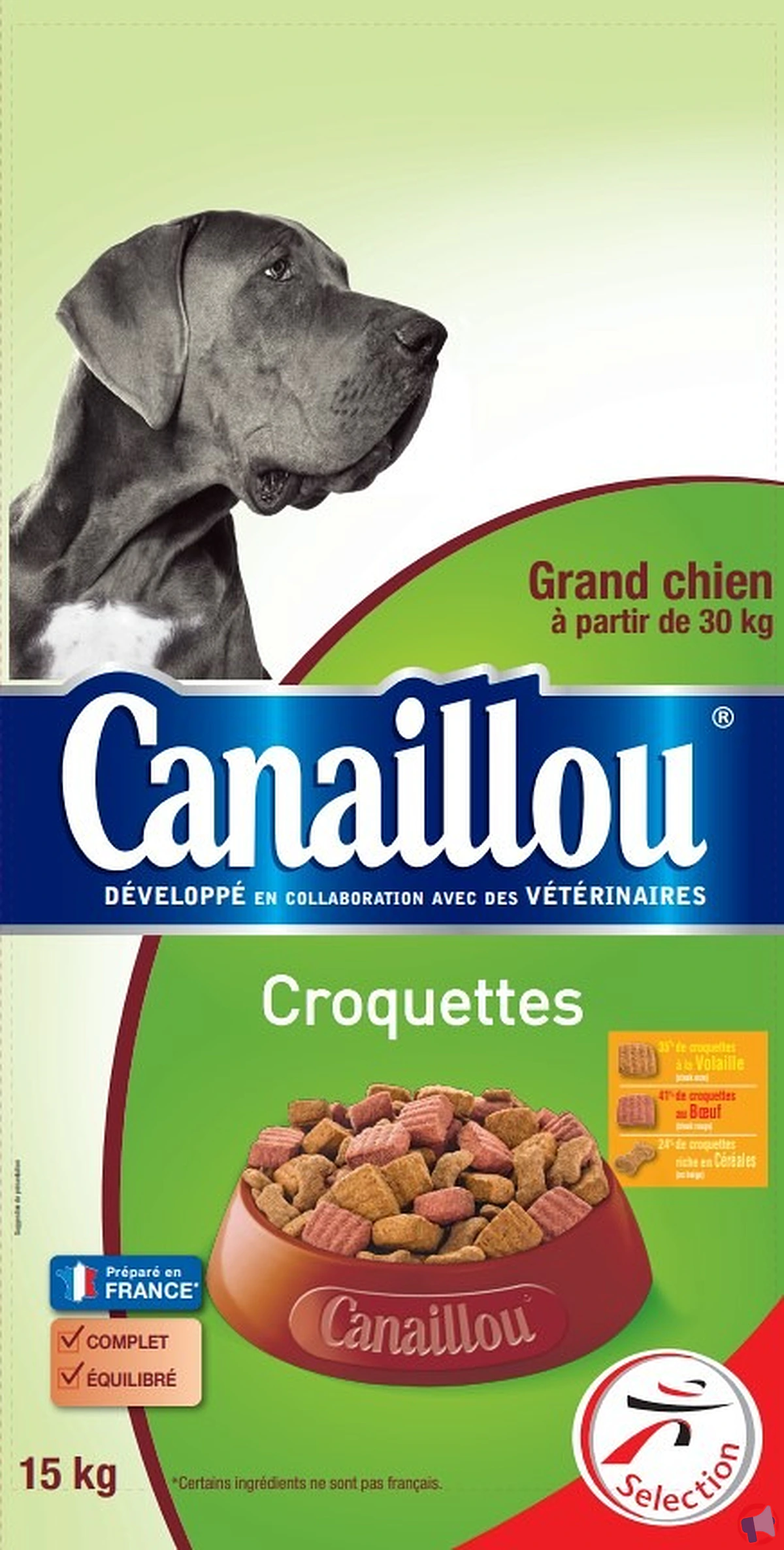 Rappel de croquettes pour chien Canailou : risque de salmonellose