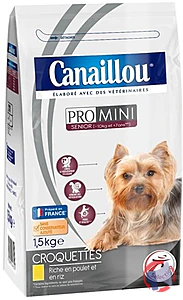 Rappel produit Croquettes PRO MINI Senior 1.5kg - Riche en poulet et en riz CANAILLOU