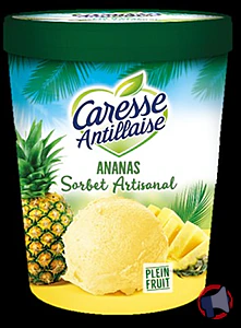 Rappel produit Sorbet plein fruit Ananas 460 ml / 300g Caresse Antillaise