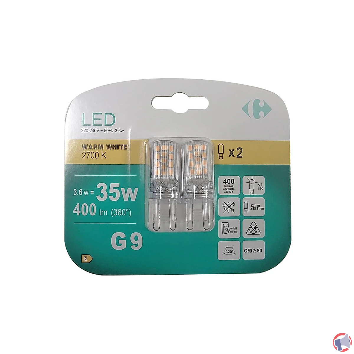 Rappel de produit : Ampoules LED capsules G9X2 de Carrefour pour risque d'incendie
