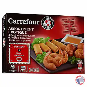 Rappel produit ASSORTIMENT EXOTIQUE 200G SURGELE CARREFOUR