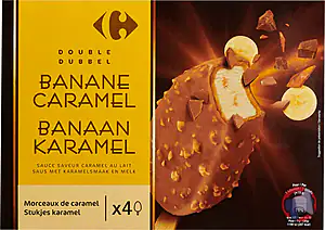 Rappel produit Batonnets Banane Caramel Lait x4 Carrefour