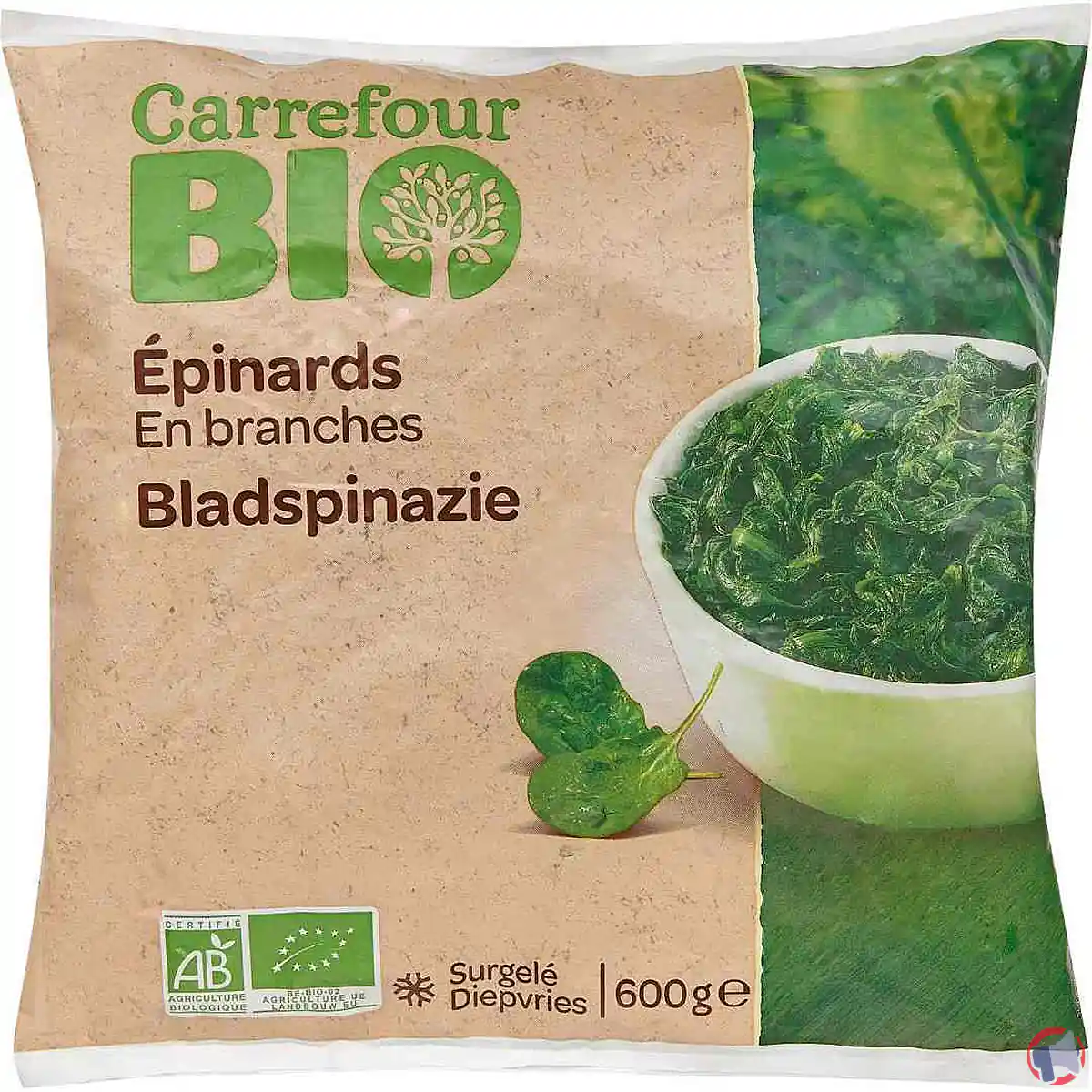 Rappel produit : Épinards en branches Bio de la marque Carrefour Bio