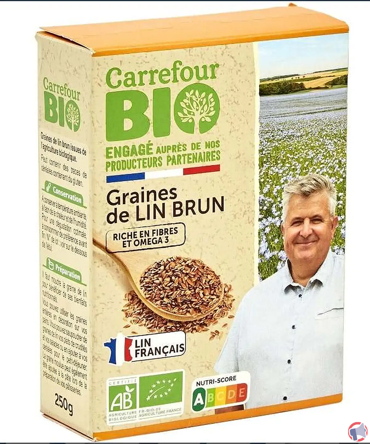 Rappel de produit : Graines de lin brun bio Carrefour BIO