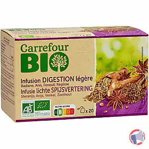 Rappel produit Infusion DIGESTION légère Carrefour BIO