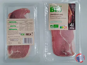Rappel produit Jambon Sec Qualité Supérieure 7 mois d'affinage minimum CARREFOUR BIO