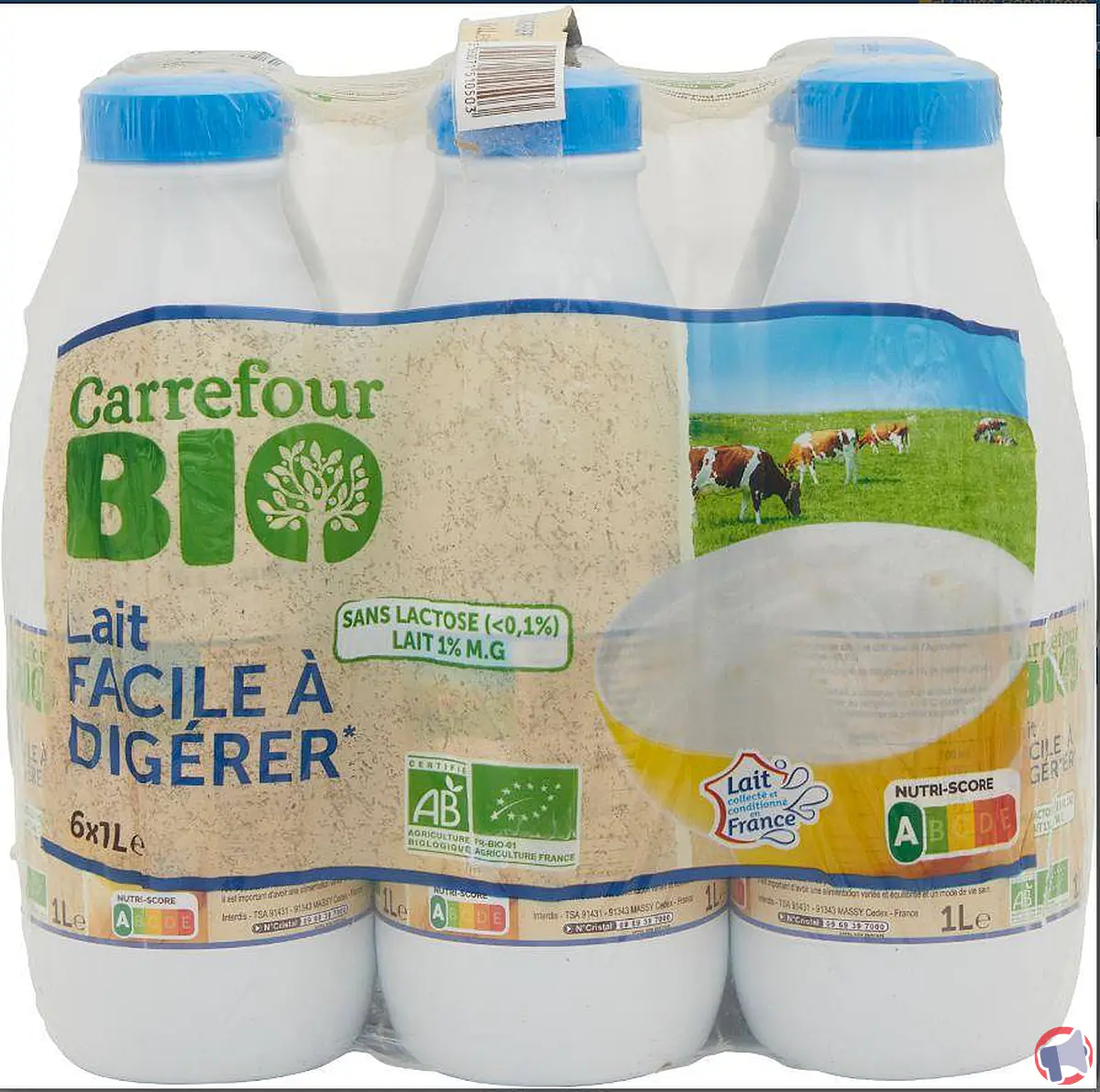 Rappel produit : lait facile à digérer bio Carrefour Bio