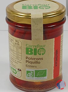 Rappel produit Poivrons Piquillo entiers Carrefour Bio