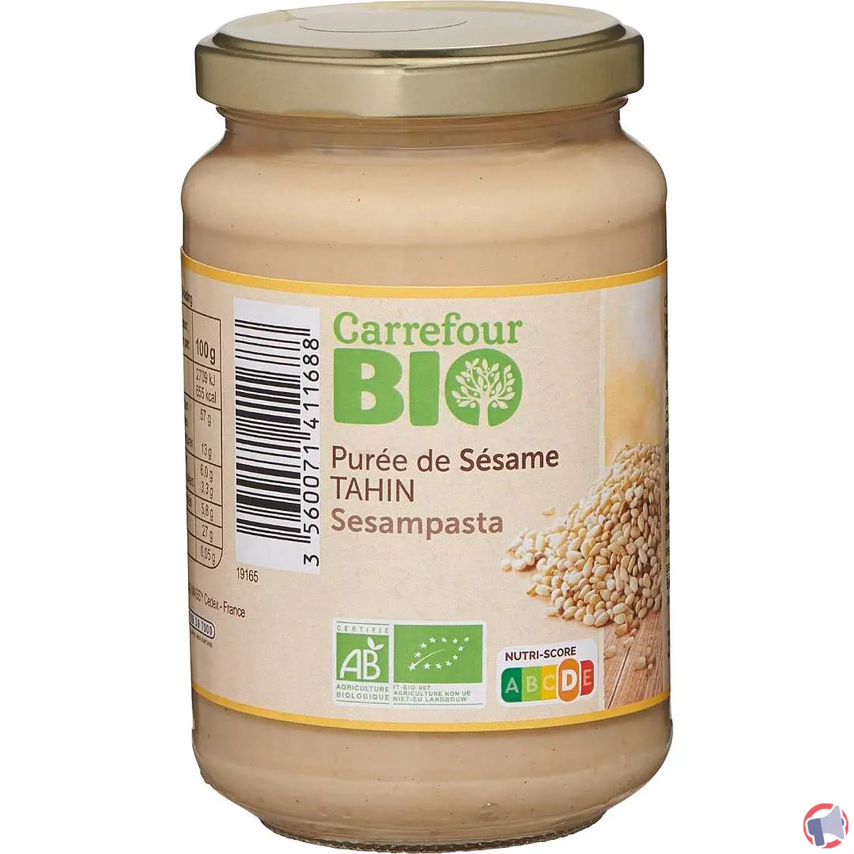 Rappel de produit : Purée de sésame Tahin Carrefour BIO potentiellement contaminée par la salmonelle