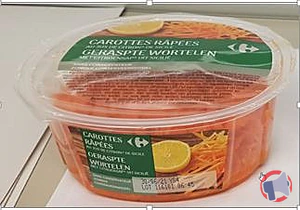 Rappel produit Carottes râpées au jus de citron de Sicile Carrefour
