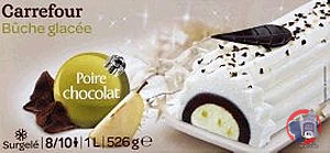 Rappel produit 2 références de Bûches glacées 1L CARREFOUR-CARREFOUR EXTRA CARREFOUR et CARREFOUR EXTRA
