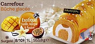 Rappel produit 2 références de Bûches glacées aux fruits 1L CARREFOUR-CARREFOUR EXTRA CARREFOUR et CARREFOUR EXTRA