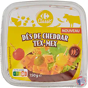 Rappel produit Dés de Cheddar Tex-Mex Carrefour Classic