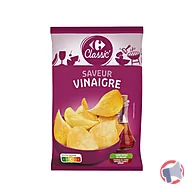 Rappel produit CHIPS SAVEUR VINAIGRE CARREFOUR CLASSIC (photo numéro 1)